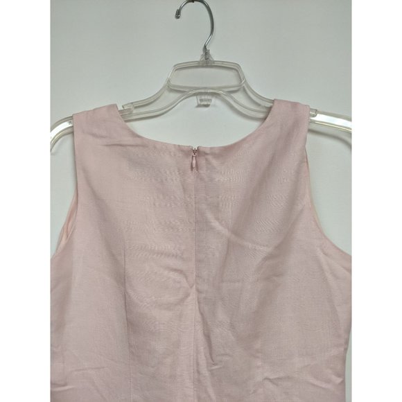Coldwater Creek Size 6P Sleeveless Dress Suit Jscket Pink Lined Linen Embroidere - Picture 5 of 8
